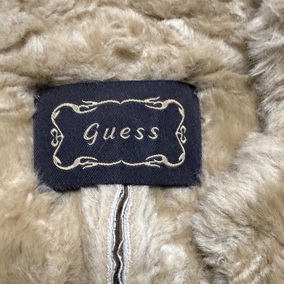 Guess Tan Teddy Jacket with Faux Fur and real leather. - Picture 6 of 9